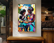 Black Family Meal Black kitchen wall art for home decor