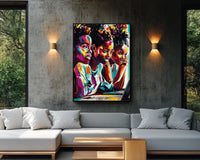 Vibrant abstract canvas art showcasing African American culture, perfect for enhancing your space with African American wall art.