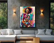 Joyful Black Family Black family wall art for home decor