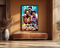 Vibrant abstract canvas art featuring African American culture, perfect as stunning African American wall art for any space.