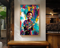 Vibrant abstract canvas art featuring bold colors, perfect as african american wall art for modern decor.