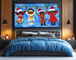African American Wall Art Black Children Holiday Joy