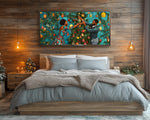 Black Couple Christmas Tree African American Wall Art Canvas
