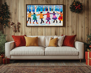 Black Children Winter Quilt Black children wall art canvas print by MoomZee Artwork