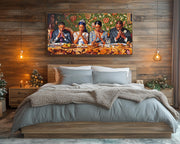 Black Family Prayer at Dinner cultural wall decor print by MoomZee Artwork