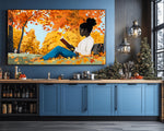 African American Wall Art Black Woman Reading Fall