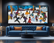 Christmas Snow Play cultural wall decor print by MoomZee Artwork