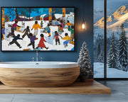Christmas Snow Play Black culture wall art artwork by MoomZee Artwork
