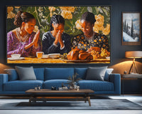 Vibrant abstract canvas art showcasing African American culture as striking wall art to enhance any space.