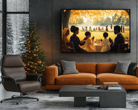 Colorful abstract painting featuring a vibrant landscape, perfect as african american wall art for any modern space.