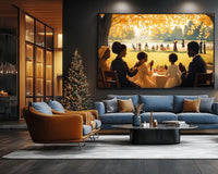 Colorful abstract canvas art featuring vibrant shapes and patterns, perfect as African American wall art.