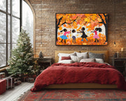 Autumn Leaves Black Children Black children wall art for home decor