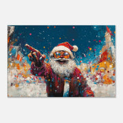 Black Santa Urban Christmas Black culture wall art canvas print by MoomZee Artwork