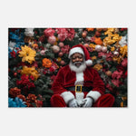 Floral Black Santa African American Wall Art