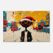 Urban Black Santa canvas art featuring vibrant street art, perfect as african american wall art for festive decor.