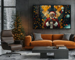 Black Santa with Gifts African American Christmas Wall Art