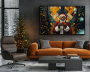 Black Santa with Gifts Christmas Black culture wall art artwork view