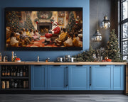 Storytime Black Santa Christmas Black culture wall art canvas print by MoomZee Artwork
