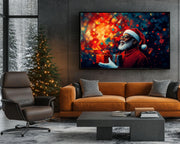 Abstract Geometric Black Santa Christmas African American abstract art artwork view