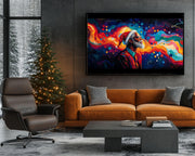 Colorful Black Santa Christmas Black culture wall art artwork view