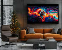 Vibrant abstract canvas art featuring bold colors, perfect for adding a touch of elegance to any space; african american wall art.