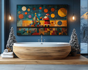 Abstract Black Santa cultural wall decor print by MoomZee Artwork