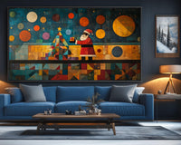 Colorful abstract canvas art featuring vibrant patterns, perfect for enhancing your space with African American wall art.