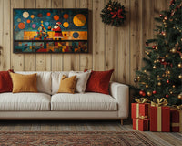 Vibrant abstract african american wall art featuring bold colors and dynamic shapes, perfect for modern home decor.