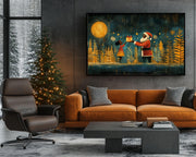 Black Santa Giving Gift Christmas Black culture wall art artwork view