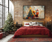 Black Santa by Tree cultural wall decor print by MoomZee Artwork