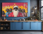 Black Santa Summer Vibes Black culture wall art canvas print by MoomZee Artwork