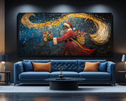 Alternate view of Black Santa Quilt Style Black culture wall art canvas print