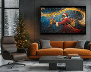 Black Santa Quilt Style Black culture wall art artwork view