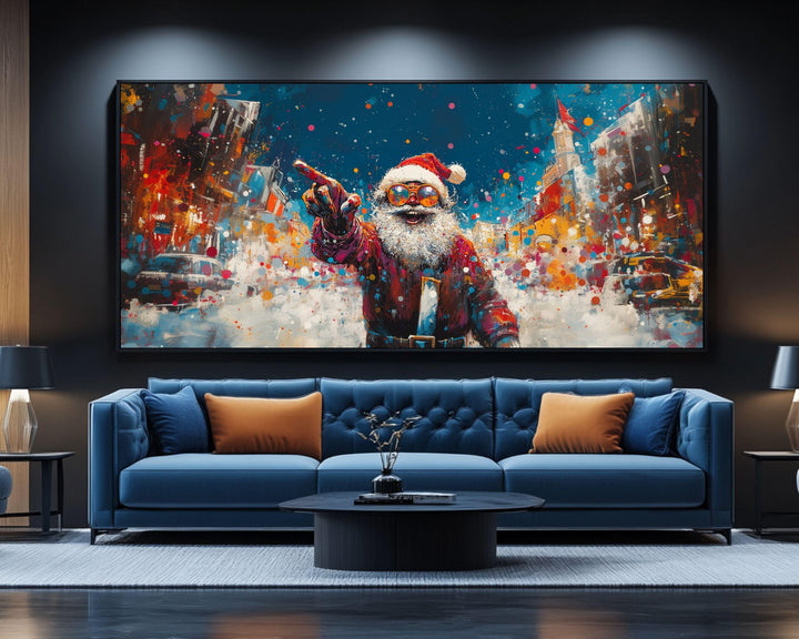 African American Art Black Santa Urban Christmas Wall Art