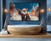 Black Santa Urban Christmas cultural wall decor print by MoomZee Artwork