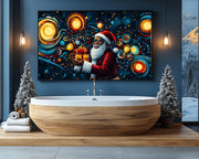 Close-up of Black Santa Abstract Christmas African American abstract art detail