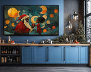 Celestial Black Santa Black culture wall art canvas print by MoomZee Artwork