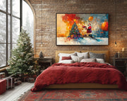 Black Santa Collage with Gifts Christmas Black culture wall art for home decor