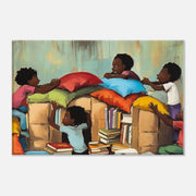 Pillow Fort black kids African American wall art featuring vibrant colors and playful designs for a joyful atmosphere.