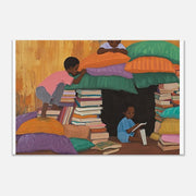 Book Fort Black Children Black children wall art artwork view