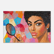 Abstract canvas art featuring a black woman, perfect as African American wall art for vibrant home decor.