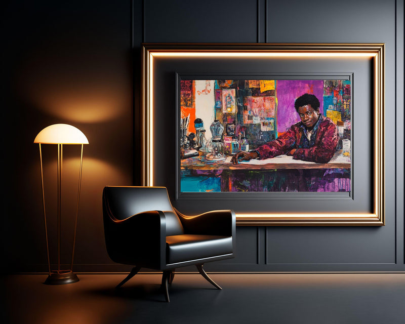 Black Man Artist Studio African American Wall Art