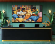Alternate view of Black Children Reading Black children wall art canvas print