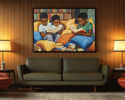 Black Children Reading Black children wall art artwork view