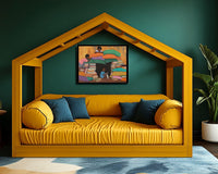 Vibrant canvas art featuring an African American woman, perfect for adding a touch of elegance to your space.