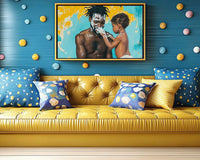 Vibrant abstract canvas art celebrating culture, perfect as African American wall art for modern decor.