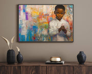Alternate view of Black Young Scientist African American canvas print