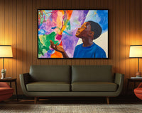 Vibrant african american wall art featuring a striking abstract design, perfect for adding character to any space.