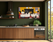 Family Dinner Folk African American canvas print for home decor