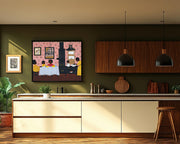 Kitchen Folk cultural wall decor print by MoomZee Artwork